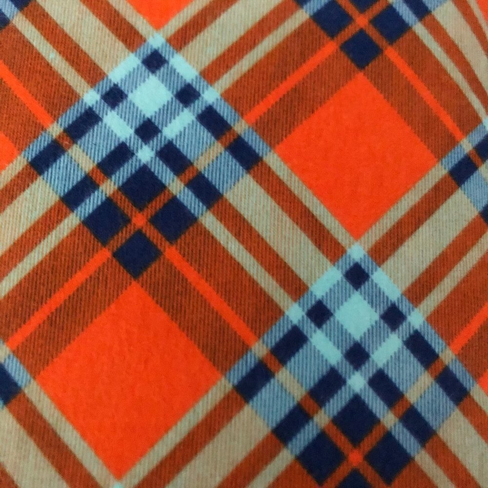 2 yards Flannel Fabric Craft Material Bolt Orange Plaid #55EP